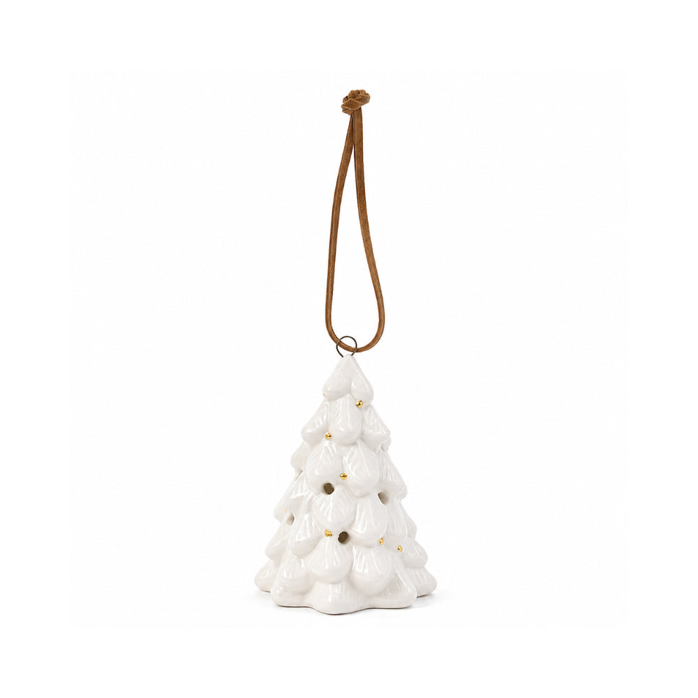 Plum Pudding Christmas Ceramic Christmas Tree Ornament Tree 2 White